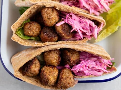 Smokey pheasant meatballs & yoghurt slaw