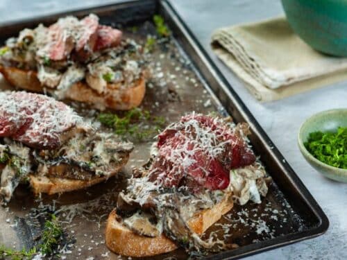 Warm Pigeon, Wild Mushroom & Thyme Bruschetta