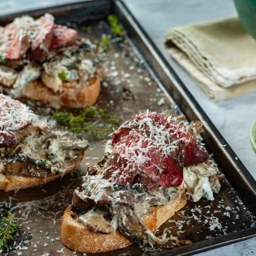 Warm Pigeon, Wild Mushroom & Thyme Bruschetta