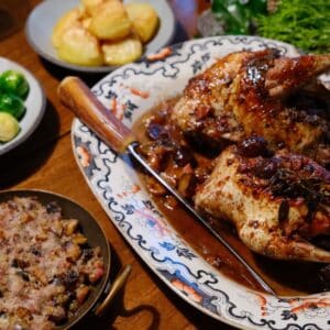 Sloe gin pot-roasted pheasant