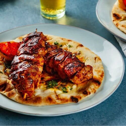 Pheasant and partridge harissa kebabs