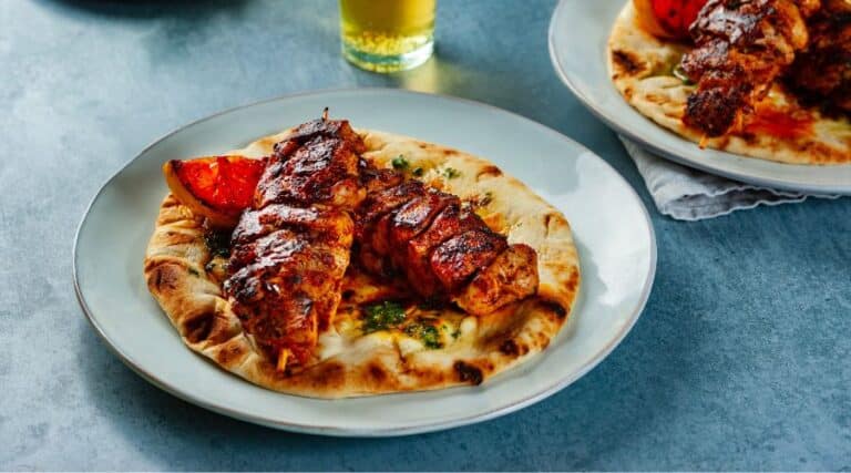 Pheasant and partridge harissa kebabs